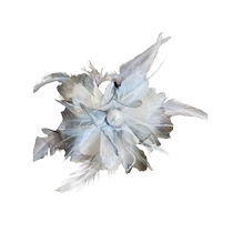 Pure lust style feather flower clip for women with hair on the back of the head shark clip super fairy high-end headwear hair clip ins style
