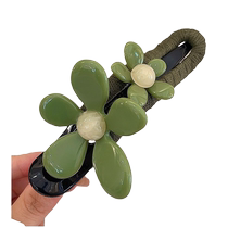 Summer travel season retro flower clip high-end shark clip back of head clip headwear womens hair twister