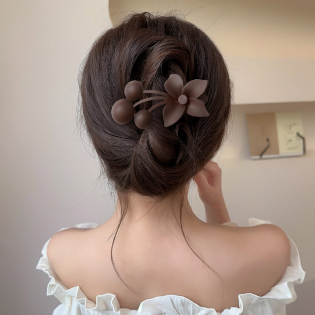 Flower hairpin for women 2024 new high-end back head grabber hairpin duckbill hairpin hairpin high-end clip headwear