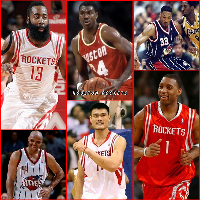 Rockets Jersey Yao Ming Basketball Uniform Olajuwon Retro Pippen Kids Harden Tracy Mcgrady #1 Large Size Team Uniform