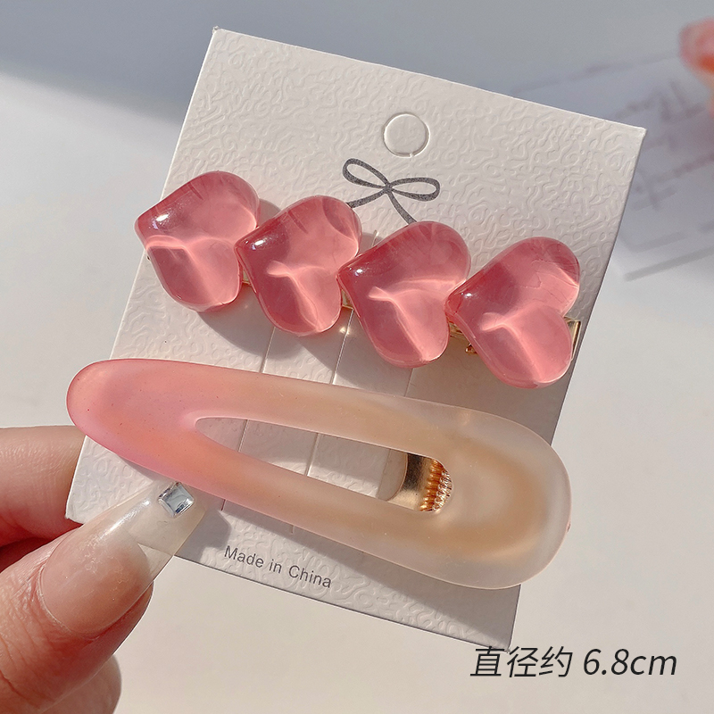 images 5:Pink hairpin 2023 new little hair card side Liu Hai clip cute side love duck mouth clip headdress