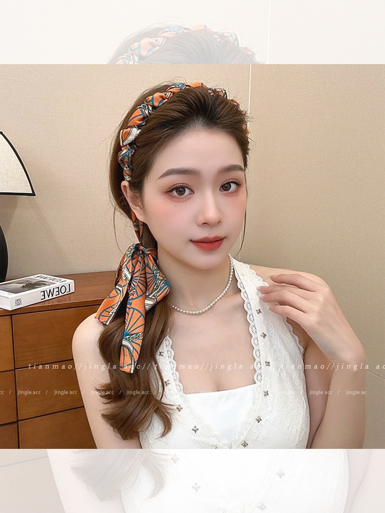 Vintage Toothed Comb Wave Ribbon Headband for Women 2025 New High Cranial Top Hair Tie Integrated Headband Hair Tie Hairpin Headwear