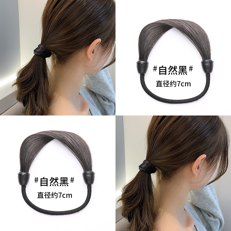 images 1:Wig hair ring headline New 2022 folk tendon girl hair ponytail hair rope girl adult leather headdress