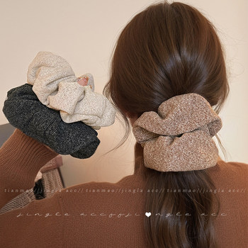 Autumn and Winter Woolen Scrunchies for Women 2025 New Style Bun Hair Ties High Elasticity Hair Accessories