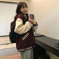 Autumn satin Harajuku bf wind Yokosuka embroidered baseball jacket female Korean version couple short jacket female student handsome