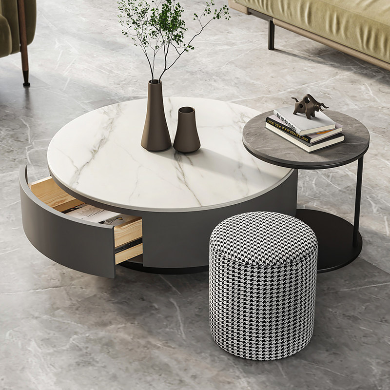 Nordic in rock tea several living room household light luxury small family - type round mesh red mother tea few groups are minimal