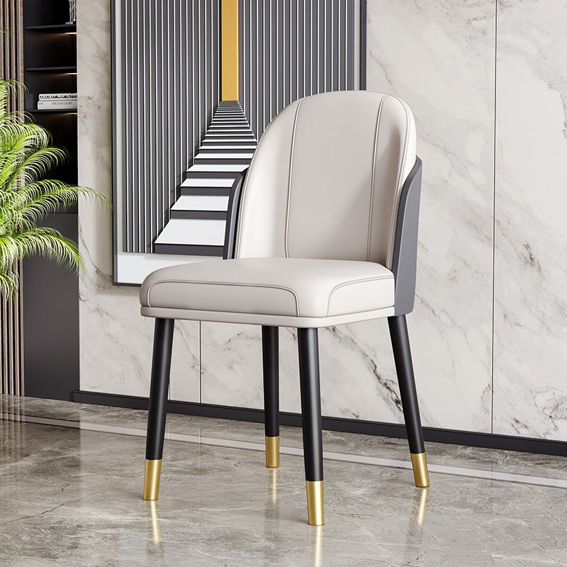 Dining chair modern minimalist home Nordic light luxury backrest leather minimalist makeup chair leisure stool dining table desk chair