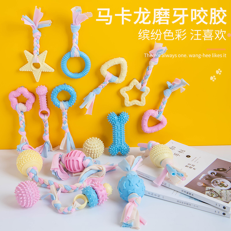 Pet Toy Dog Bite rubber TPR Rope Knots Toys Bite-resistant teeth Teeth Puppies Small Dogs for Depressing Rubber Supplies-Taobao