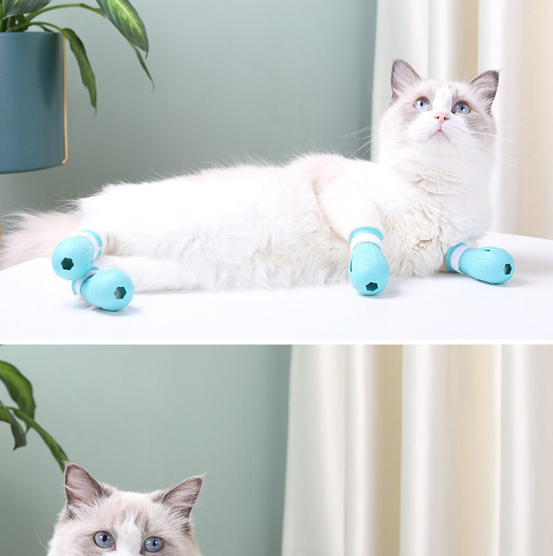 Антицарапки 猫咪洗澡脚套神器防抓伤挠打针剪指甲猫咪鞋子爪套猫脚套宠物用品