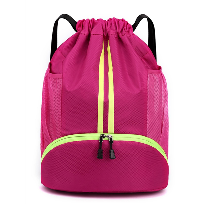 Swimming Backpack Mesh Draw String Backpack with Wet Bag Be AC
