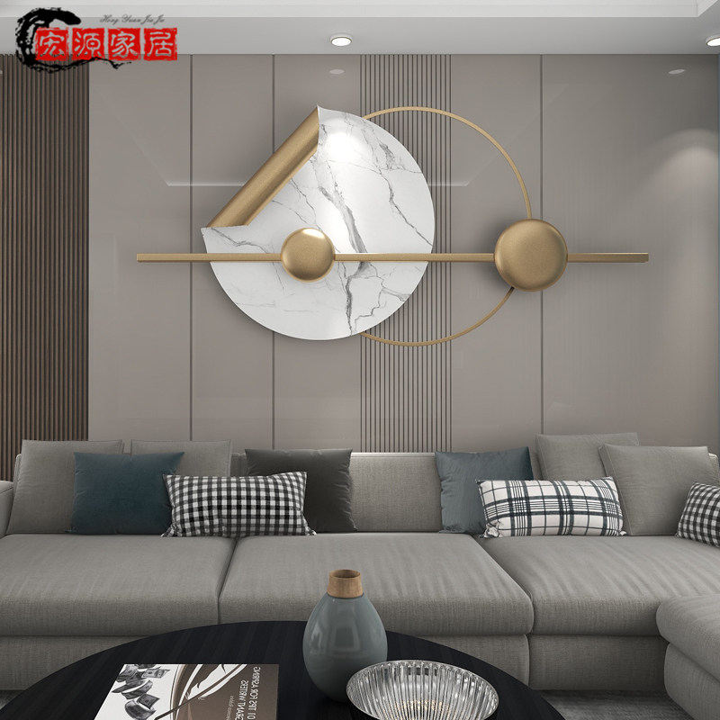 Modern sofa Background Wall Pendant Round Light Lavish Metal Round Wall-mounted North Nordic Bedroom Bedside Hanging