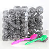 Stainless steel wire ball cleaning ball Kitchen Supplies Drop of slag Large number Magic wipe brush pot Divine Instrumental Handle Containing