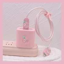 Data cable charger protective cover fast charging cartoon Apple 14promax mobile phone charging cable protective shell fast charging protective head 12 power cord anti-break wire bite device protective rope 20W cable winder