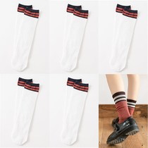 Black pile socks Spring and Autumn Korean version of mid-tube autumn and winter socks wind ins trend wild students sports stockings