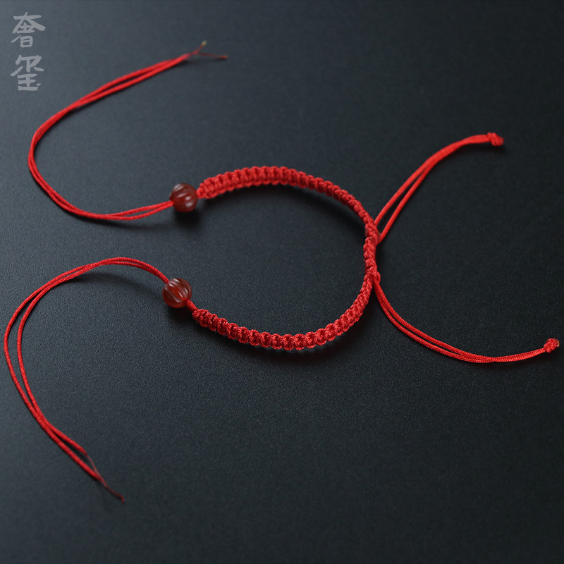 Red Rope Weaving Tianzhu Rope Semi-Finished Rope Diy Diy Die-Just Band Band