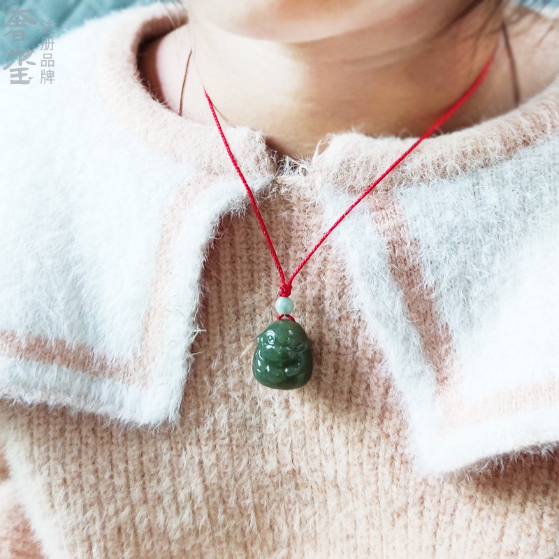 And Tian Jade Zodiac Zodiac Pendant Squirrel Bull Dog Rabbit Sheep Zodiac Zodiac's Life Year Baby Pendant Male And Female Jade Necklace