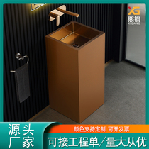 Hegang Golden Folklass 304 Stainless Steel Pillar Wash Hotel Bronze Wash Sash One Floor Basin