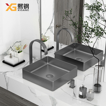 Hee Steel Gun Grey Square Stainless Steel Table Basin Nordic Light Lavish Washbasin Home Face Basin Wash Basin