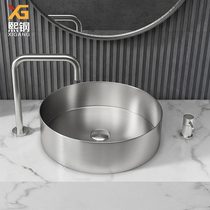 304 Stainless Steel Round Table Basin Home Wash Basin Single Basin Small Size Bar KTV Folk Art Basin Face Basin