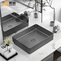 Hee Steel Gun Grey Stainless Steel Table Basin Light Lavish Wash Basin Hotel Toilet Home Washbasin Single Basin