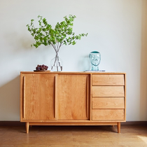  Island wood for home All solid wood Japanese cherry wood dining side cabinet Nordic modern simple log one-piece combination furniture