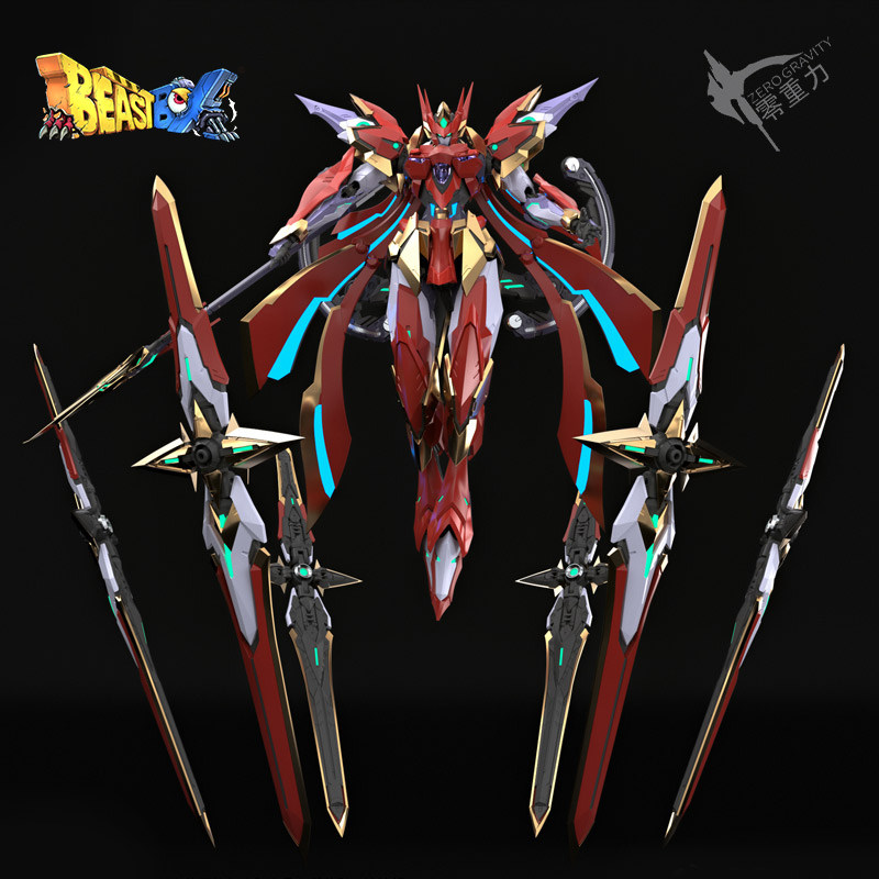 Zero Gravity Blood Blade·Nezha Red Lotus Red Flame Double-Form Alloy Die-casting Painting Movable Finished Model Mould Play