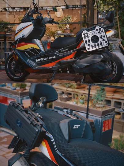 宝马摩托C400GT原装位专用边包支架挂载工具箱备用油桶防水边包