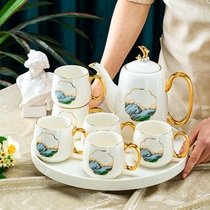 Jingdezhen verre deau chinois en verre Accueil Suit Kettle Salon Salle de vie Jo Relocation New Residence Gift Tea Set