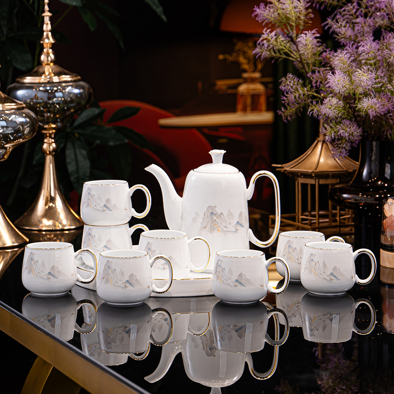 Jingdezhen Tea Set, Water Set, Water Cup, Teacup, Teapot, Complete Set of High-End Tea Set, Light Luxury Gift Jingdezhen Tea Set, Water Set, Water Cup, Teacup, Teapot, Complete Set of High-End Tea Set, Light Luxury Gift