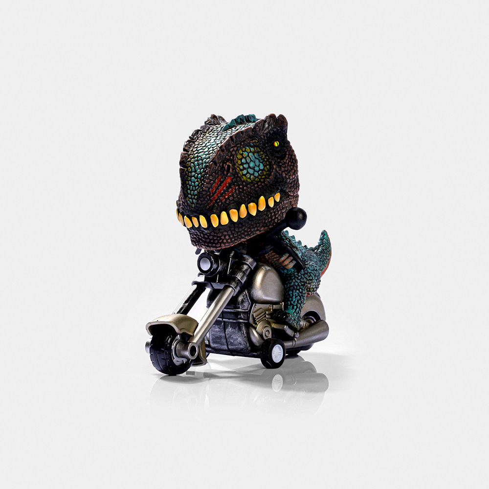 霸王龙骑上心爱的小摩托惯性恐龙玩具潮玩