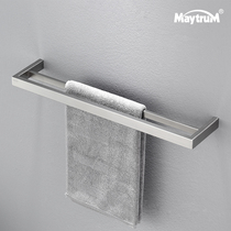 304 stainless steel double pole towel rack wall-mounted bathroom towel rack toilet shower room storage rack