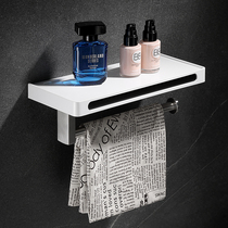 Toilet towel rack 304 stainless steel bath towel bar toilet bathroom rack platform wall-mounted
