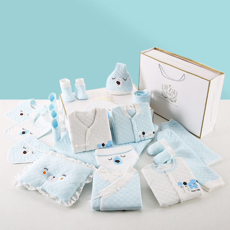 Four Seasons Baby Costume Set Supplies Complete Newborn 22 Pieces Baby Cotton Clothes Full Moon Gift Pack
