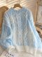 Blue soft and waxy lazy high-end pullover twist sweater 2026 spring new women's super nice knitted top