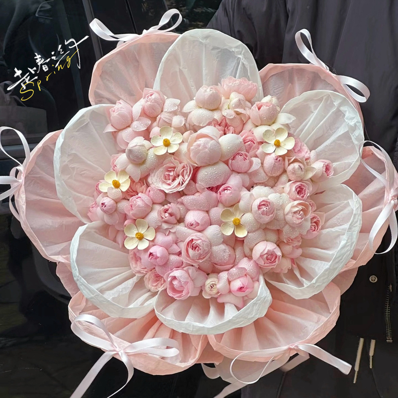 Eternal Flower Fairy's Kiss Rose Bouquet Gift for Chinese Valentine's Day, Birthday Gift for Girlfriend or Best Friend
