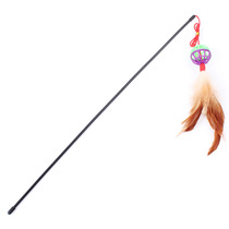 Kitty teasing cat stick long wire teasing cat pole cat toy feather bell and teasing cat toy pet kitty toy supplies