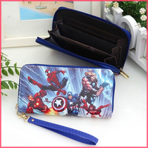 Cartoon Zero Wallet Spider-Man Iron Man Sea King Green Giant Captain Printed Boy Mens Wallet