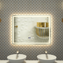 Smart mirror wall-mounted bathroom mirror LED toilet makeup wall-mounted with light anti-fog bathroom mirror Bluetooth touch screen