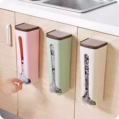 Garbage bag storage box artifact, plastic bag collector, wall-mounted kitchen, convenient bag sorting box, punch-free