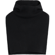 TOTEME Womens Black Ribbed Wool Blend Hooded Scarf