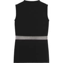 TOTEME Womens Black High Neck Waist See-through Slim Sleeveless Evening Top