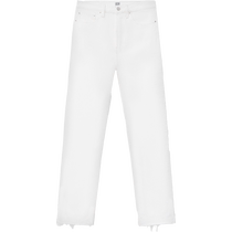 TOTEME Womens off-white wide cotton high-waist nine-point straight classic jeans