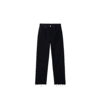 TOTEME womens black wide cotton high-waisted nine-point straight classic jeans