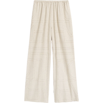 TOTEME Womens Light Mixed Beige Letter Logo Embroidered Loose Trousers