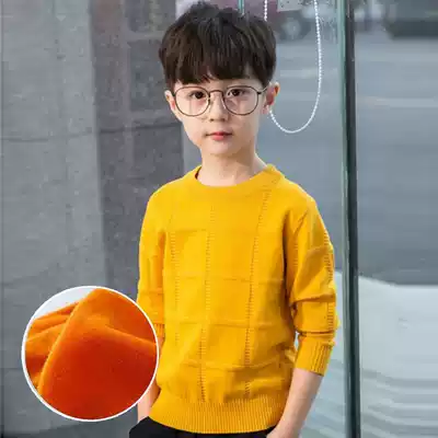 Children's sweater boy sweater foreign Style 2020 autumn and winter New Tong Tong round neck pullover long sleeve plus velvet base