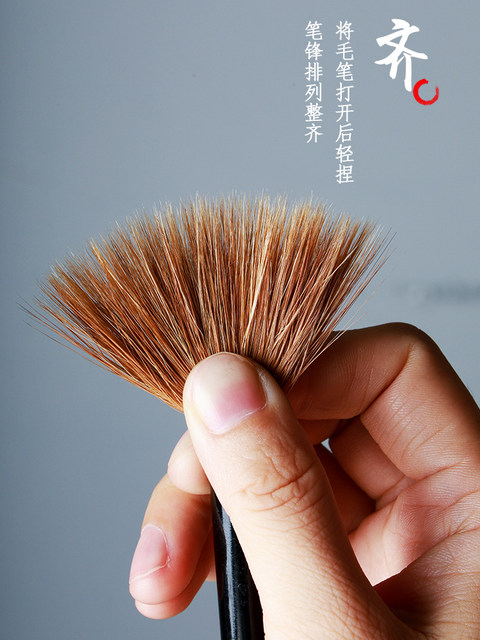 Authentic Zhou Huchen Wolf Hair and Mixed Goat Hair Brush Set, High-End Large and Medium-Sized Calligraphy Brushes for Adults, Professional Use, Liu Yan Hua Ming
