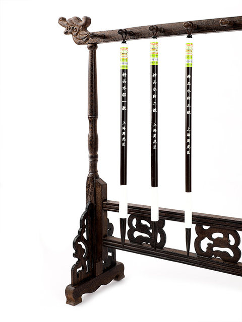 Authentic Zhou Huchen Calligraphy Brush Set, Premium Mink Mixed Bristles, Medium-Sized, Specifically for Regular Script, Cursive Script, and Fine Line Script, Long Pointed Tip