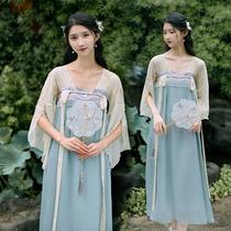 Improved Han Dress Female Adult Ancient Spring and Summer New Pearl Lusoda embroidered Han Elements One Dress