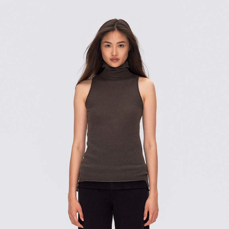Fax Copy Express* “Cashmere Wool Blend” High Neck Knitted Vest