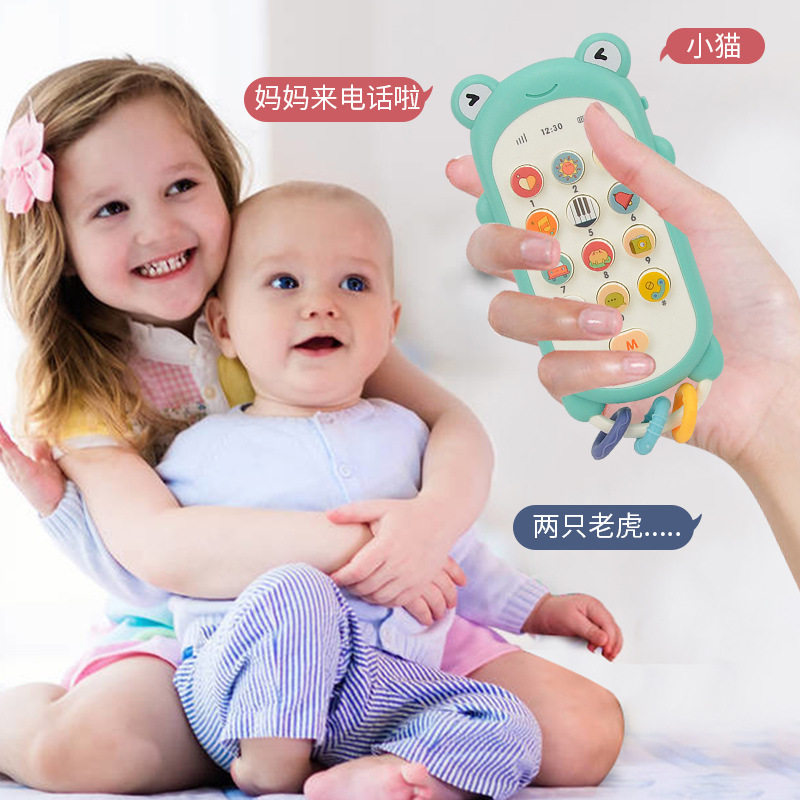 Toddler learning machine mobile phone baby reading story machine learning machine toys in English 2 soft glue 3-year-old children